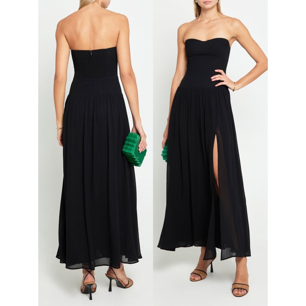 NWT o.p.t Kinny Strapless Maxi Dress in Black - Size 2